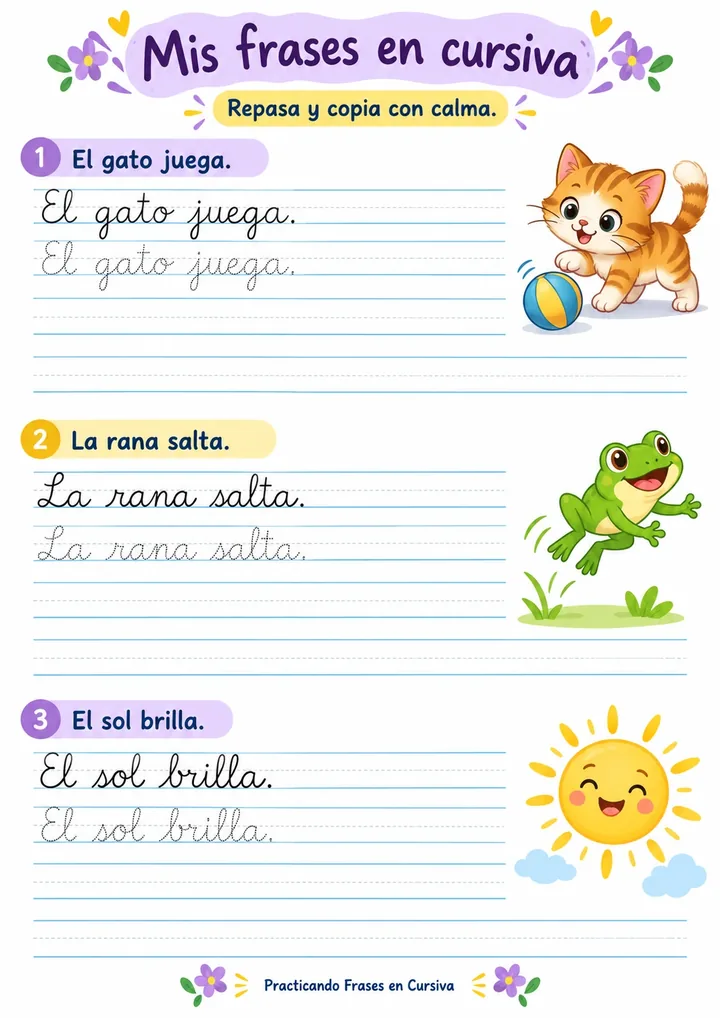 Ejemplo de actividad de caligrafía 1